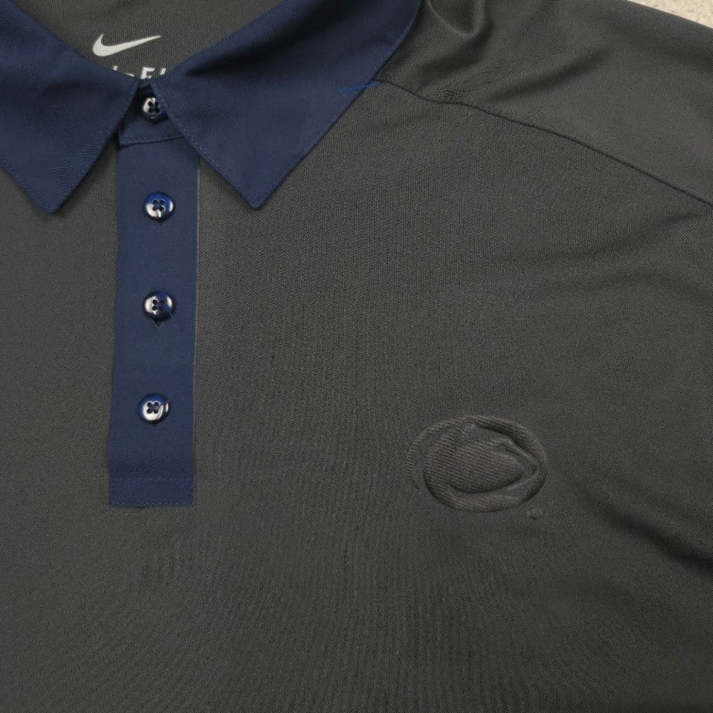 Nike Golf Polo Mens XXL Gray Dri-FIT Short Sleeve Shirt Penn State - Picture 6 of 12